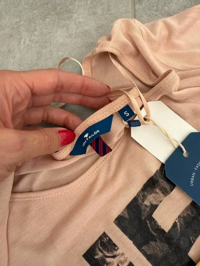 T-shirt Tom Tailor femme Never Ending rose neuf avec étiquette oversize - photo numéro 4