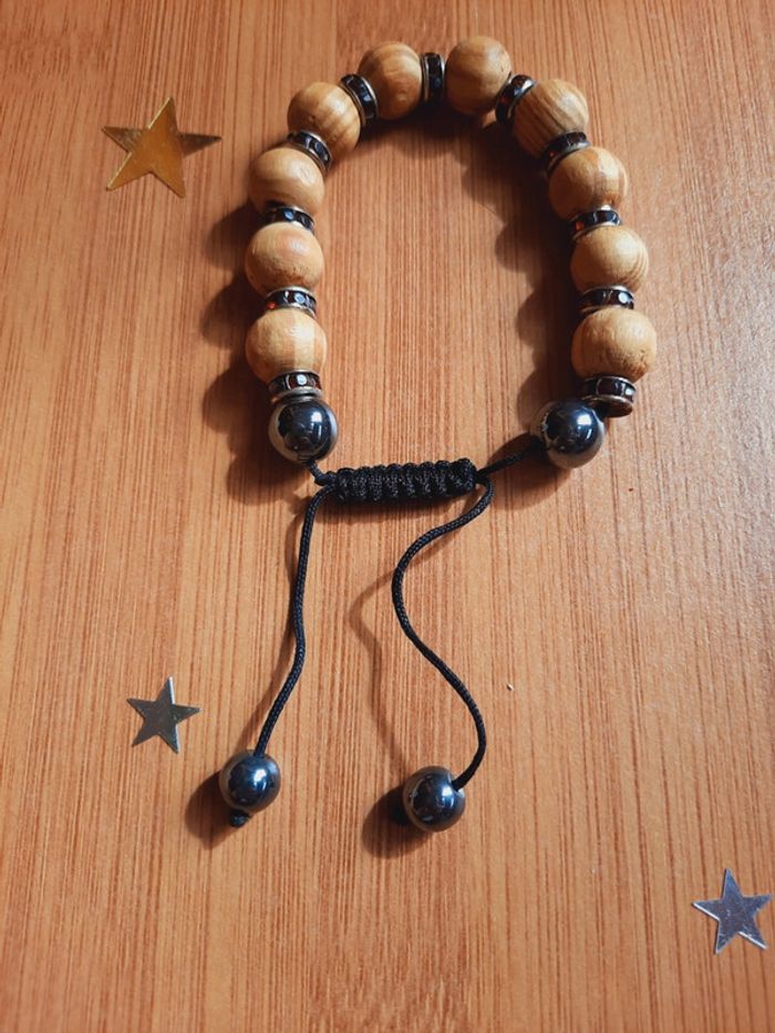 Bracelet perles en bois - photo numéro 3