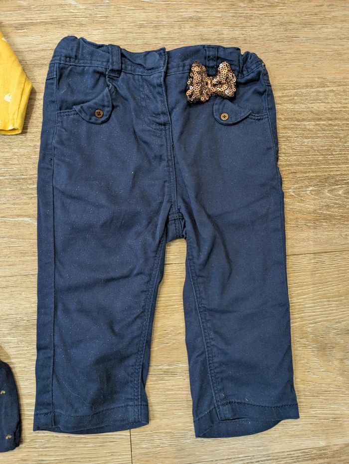 Lot 2 hauts et 1 pantalon 6 mois bébé fille - photo numéro 2