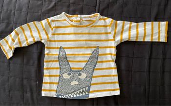 Tee shirt à manches longues rayé 9 mois