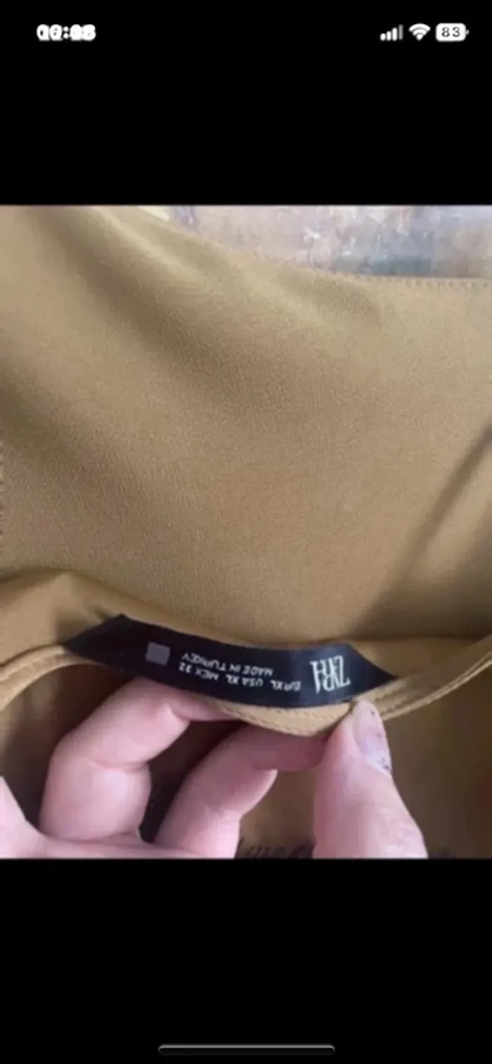 Robe mi longue en satin et dentelle Zara, taille XL - photo numéro 6