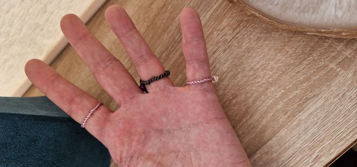 Lot De 3 Bagues Réglables En Métal Rose Gris Perles Cristal - photo numéro 5