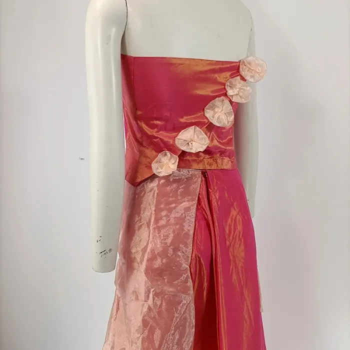 Bustier de soirée florale rouge et composite - M estimé A096 - photo numéro 6