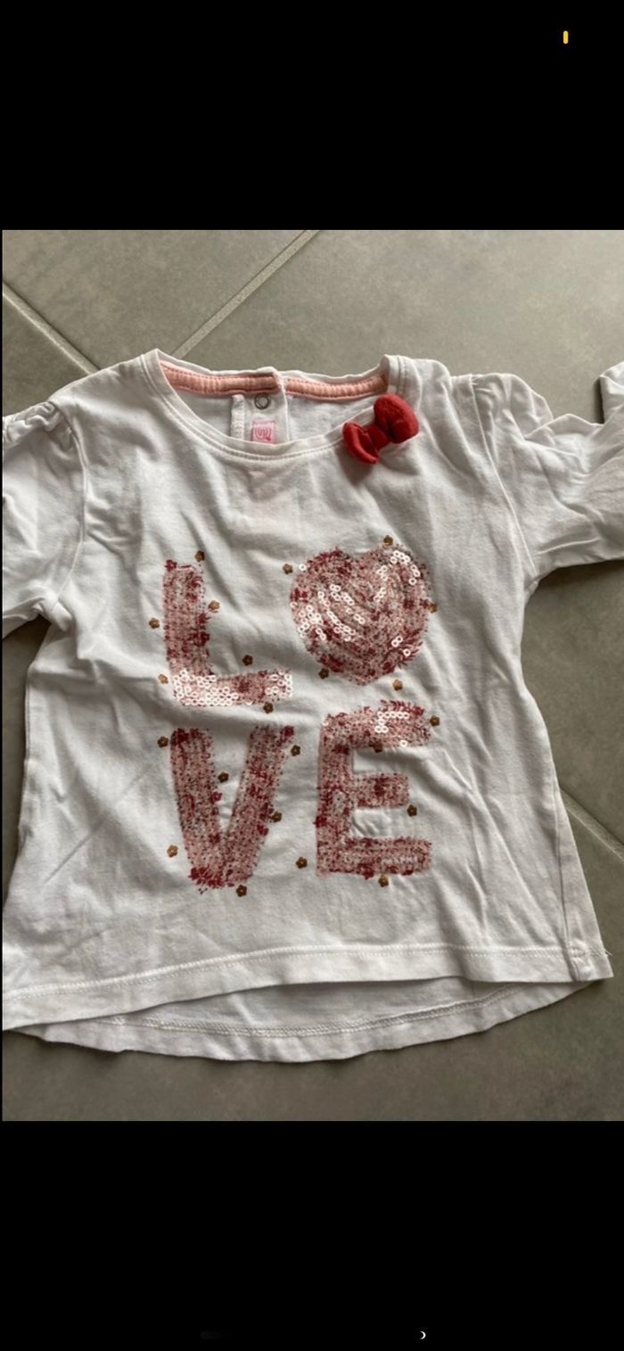 Tee shirt manches longues LOVE 18 mois - photo numéro 3