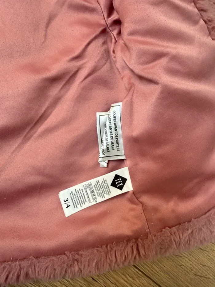 Veste fourrure « vieux rose » pour fille 3/4 ans TEX - photo numéro 8