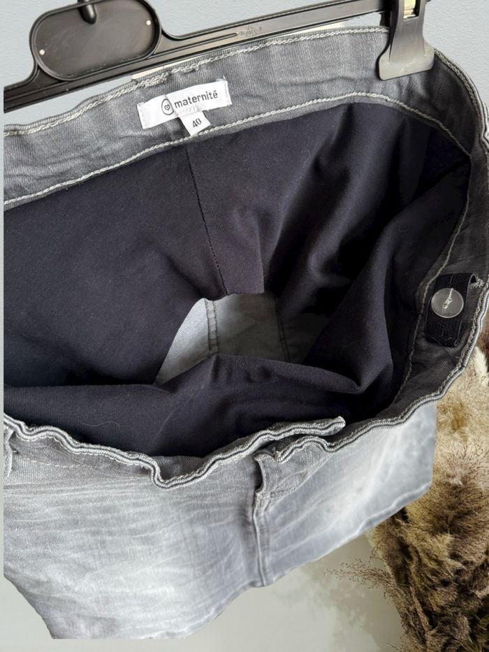 Jolie jupe de grossesse en jeans grise T40/L maternité - photo numéro 4