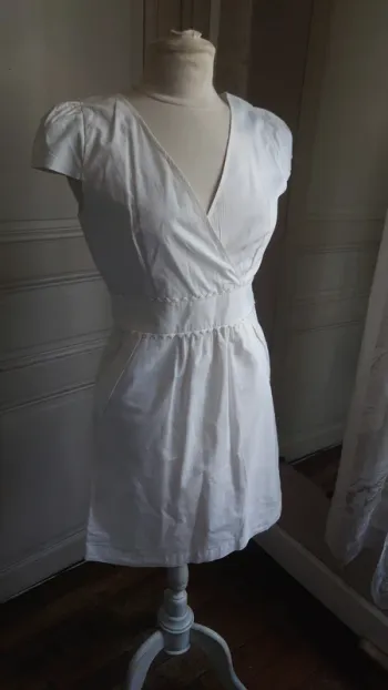 Robe courte Comptoir des Cotonniers T38 – blanche été Coton
