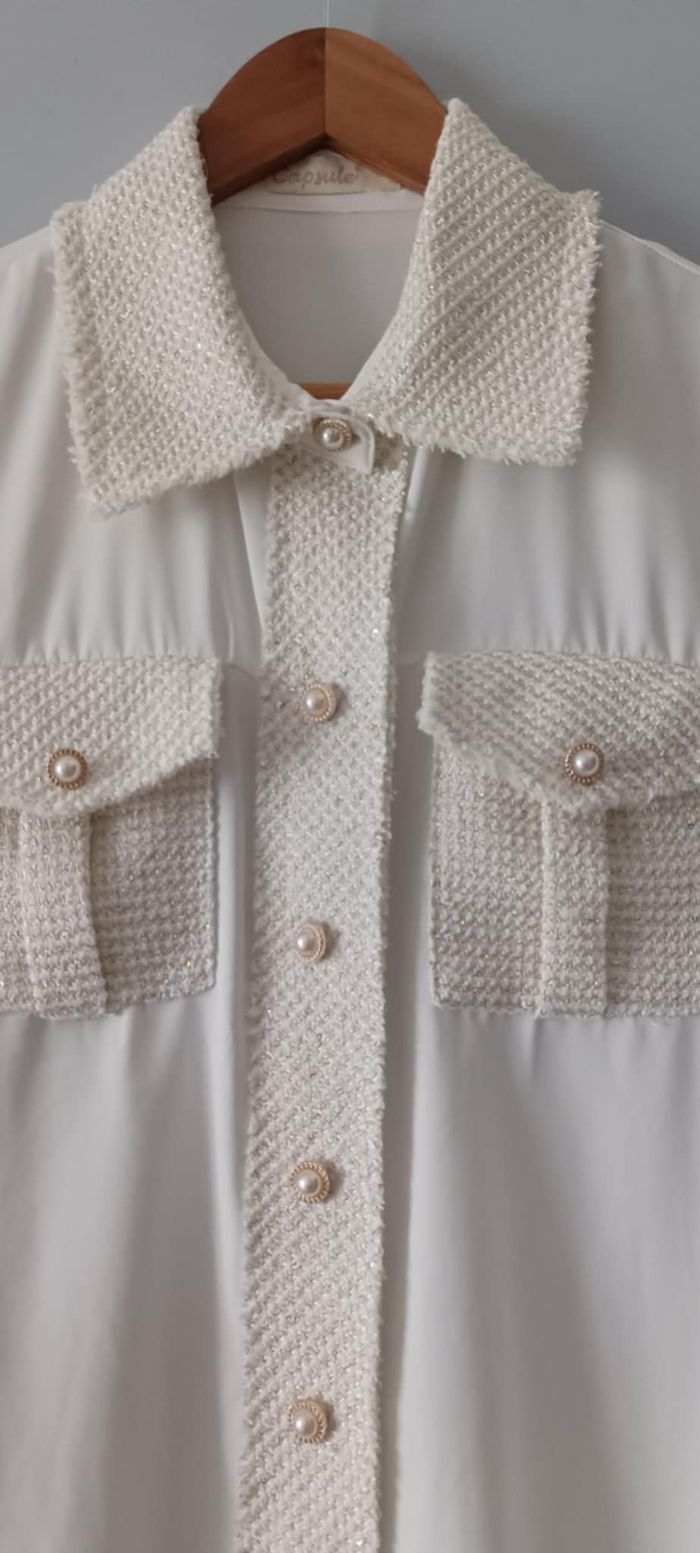 Chemise Blouse blanche à boutons "Capsule" Taille M - photo numéro 4