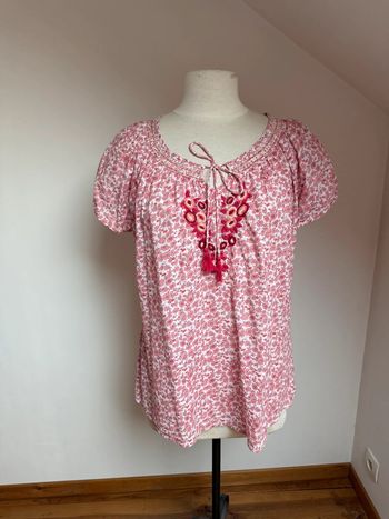 Superbe blouse fluide en coton fluide fleuri 🌸 XL 42 Armand Thiery