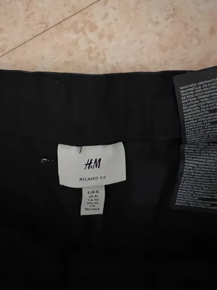 Pantalon noir, jean taille X large pour homme H&M - photo numéro 3
