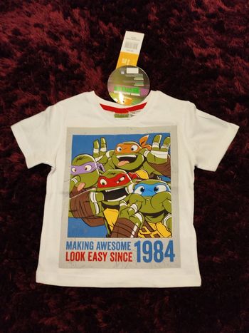 t-shirt 3 ans tortues ninja blanc nickelodeon
