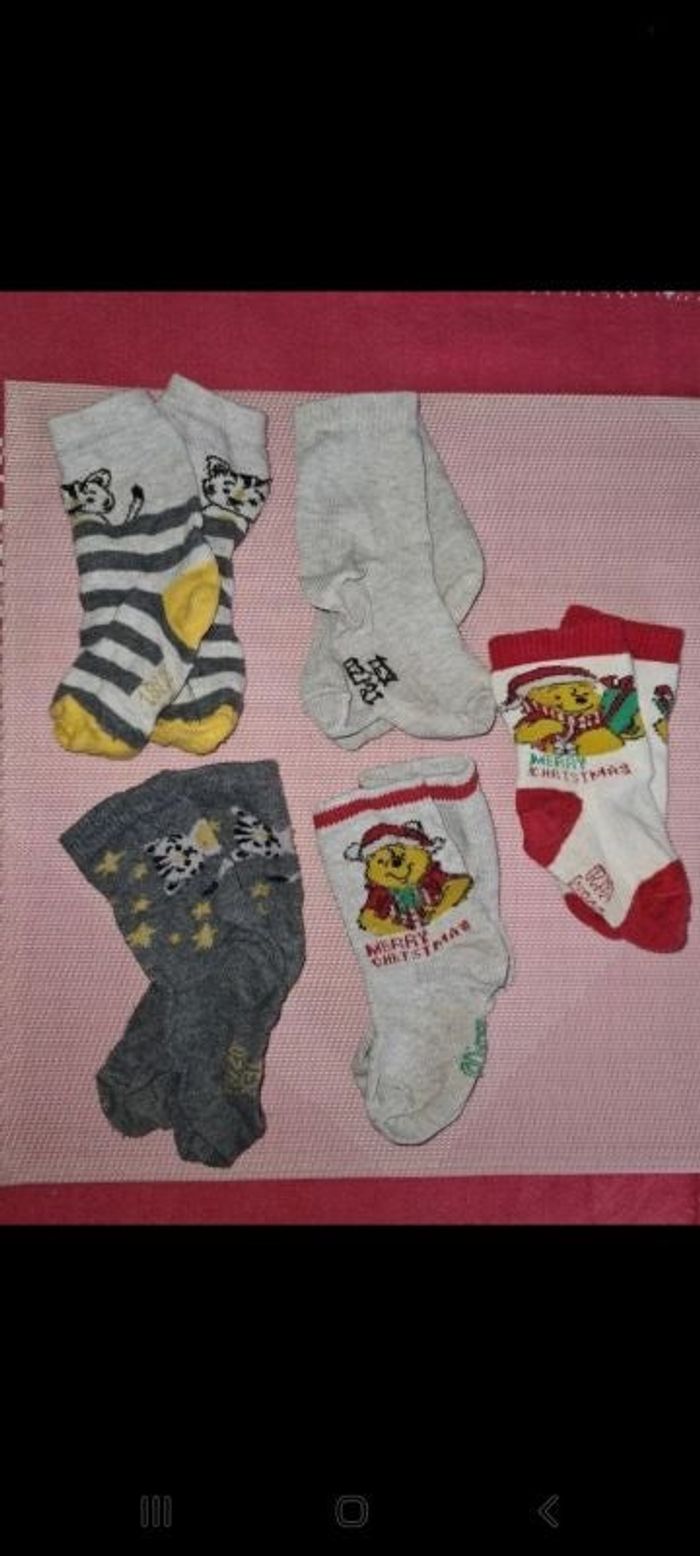 Lots de 5 paires de chaussettes pointure 18/20