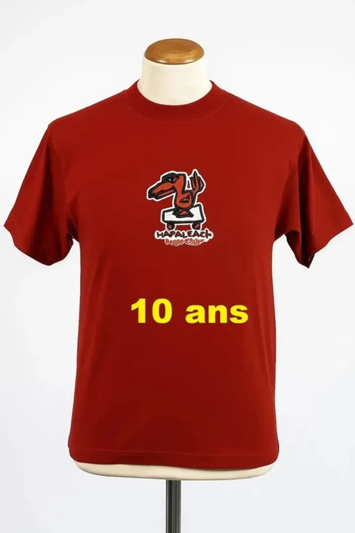 Tee shirt manche courte rouge / bordeaux Kana Beach Taille 10 ans