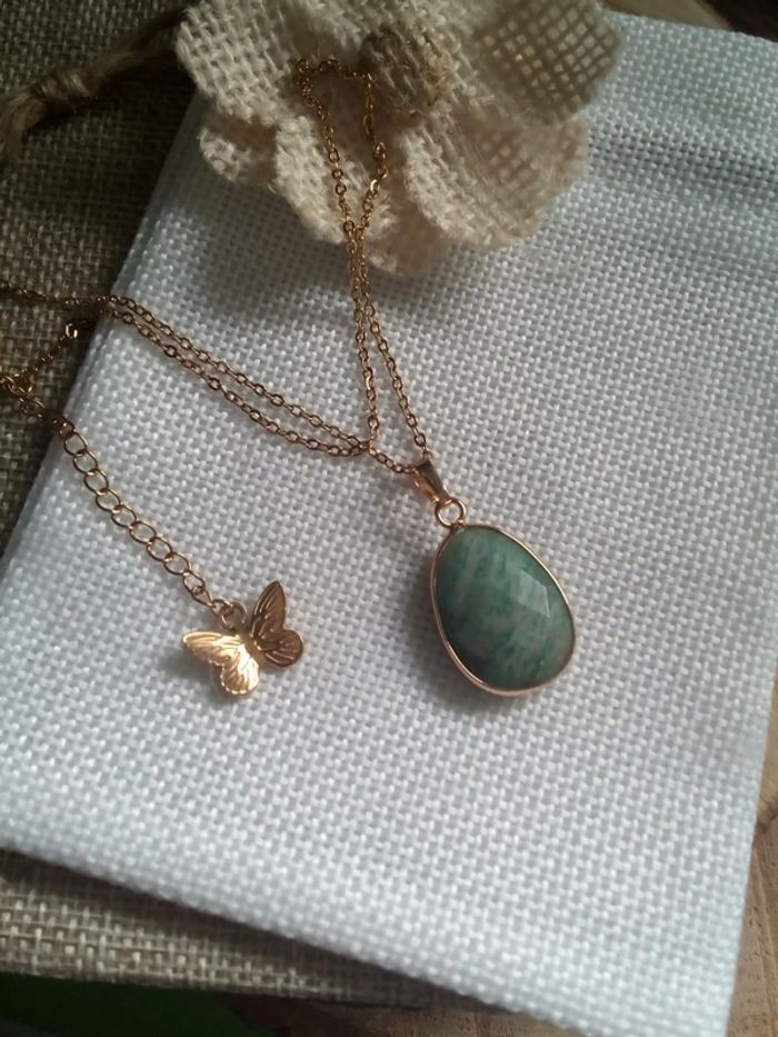 Collier pierre naturelle d'amazonite