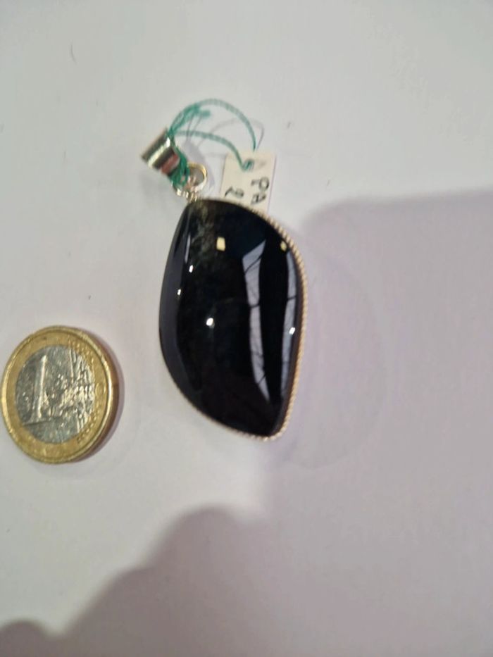 Pendentif obsidienne argentée Mexique - photo numéro 5