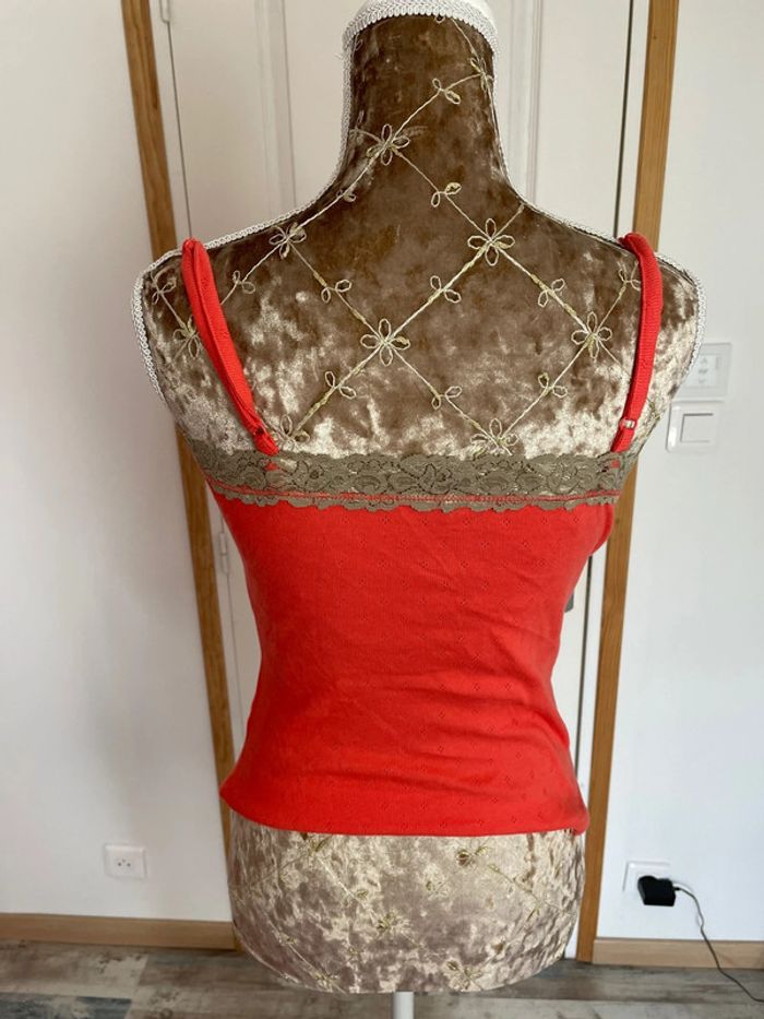 Caraco orange à fines bretelles – Femme – Taille M – Esprit – Parfait état - photo numéro 3