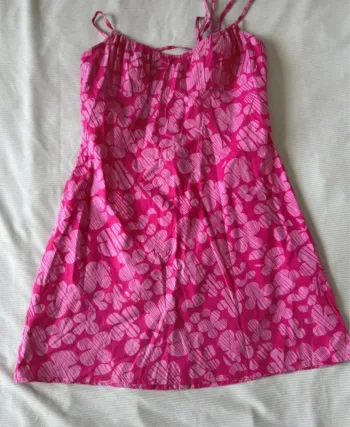 Robe rose  rose fushia été fleuri taille xl 100% coton