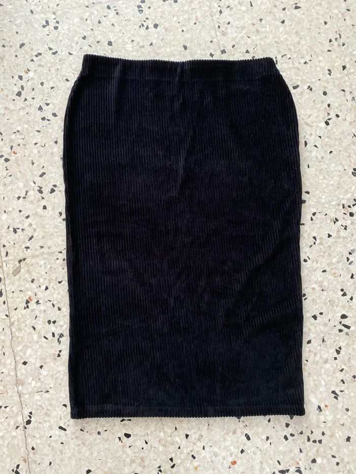 Jupe mi longue velours noir Atmosphère taille 42