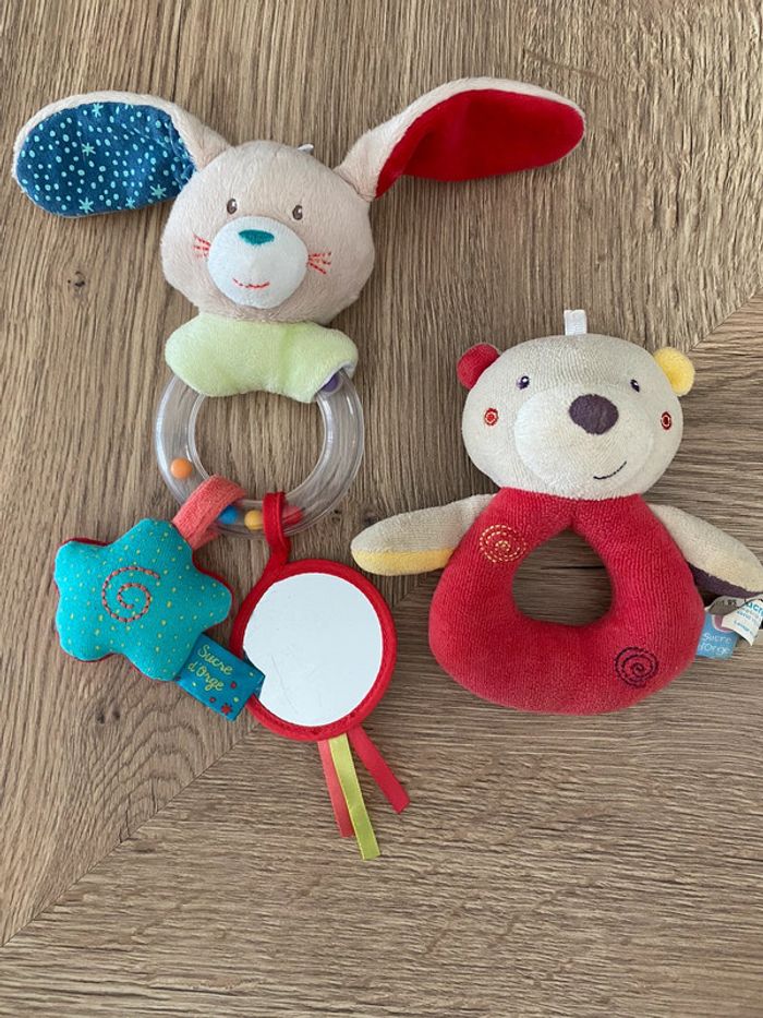 Lot 2 Hochets sucre d’orge lapin + ourson