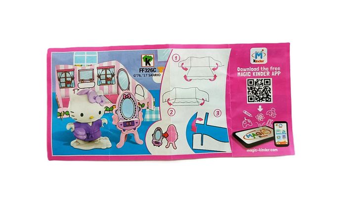 Figurine. Kinder. Hello Kitty salle de bain avec miroir Ff326c. Avec Bpz. Collection 2017 / 2018 - photo numéro 11