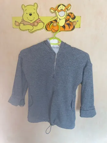 Pull gris fourré à l’intérieur