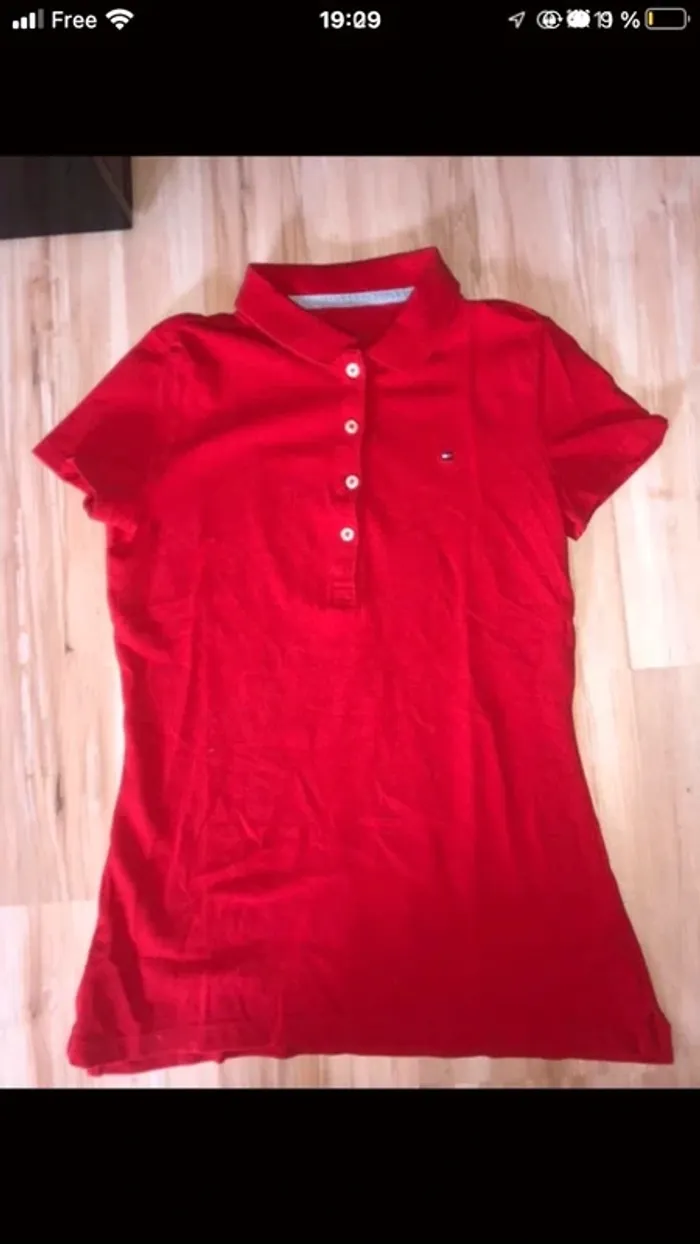 polo rouge femme clasic fit tommy hilfiger