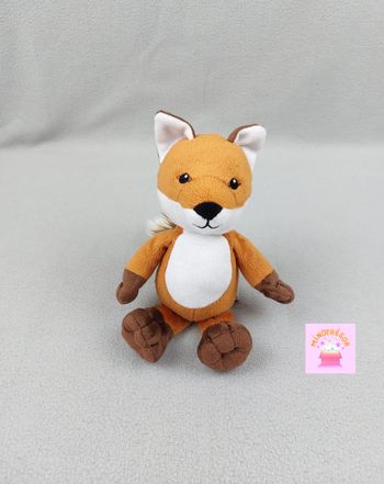Peluche doudou renard blanc marron KINDER Ferrero 25 cm