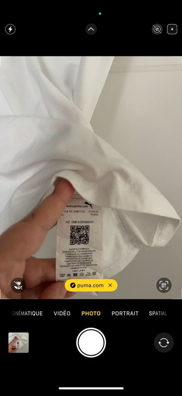 T-shirt blanc Puma homme S ou 36 - photo numéro 7