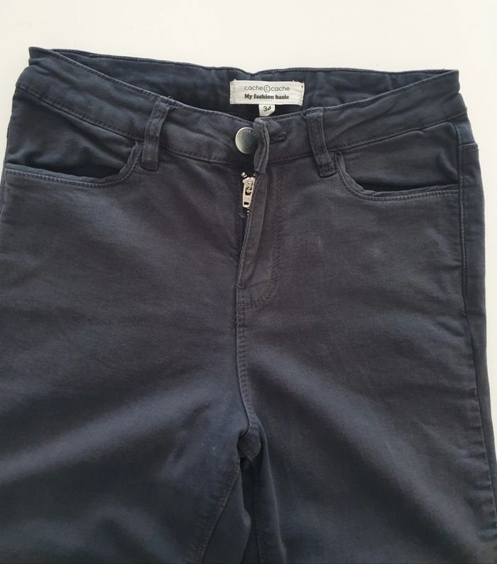 Pantalon skinny bleu marine taille haute - photo numéro 2