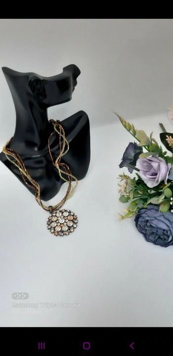 Magnifique collier ancier inoxydable pierre brillants 🩷 Vintage