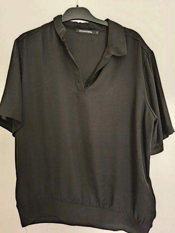 Polo Monoprix noir taille élastique manches courtes 40