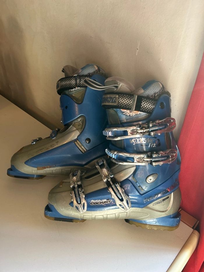 Chaussures de ski bottes de ski bleu rossignol avec paire de gant rossignol - photo numéro 2