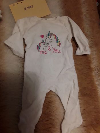 Pyjama bébé fille ou garçon mixte licorne 6 mois