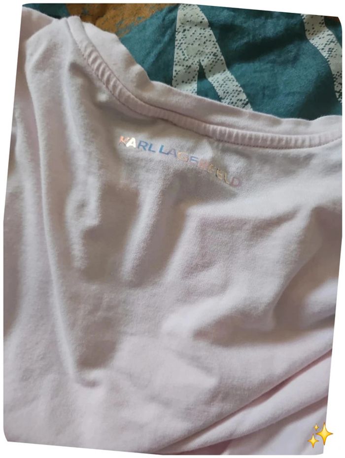 🩷 T-shirt rose Karl Lagerfeld Kids 16 ans – logo holographique - photo numéro 5