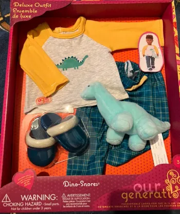 Pyjama pour poupée thème dinosaures