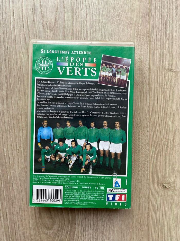 TF1 ASSE AS Saint-Étienne L'épopée des Verts Cassette Vidéo VHS Vintage Cinéma Collection Exclusive - photo numéro 3