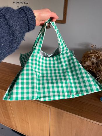 Sac à tarte vichy vert