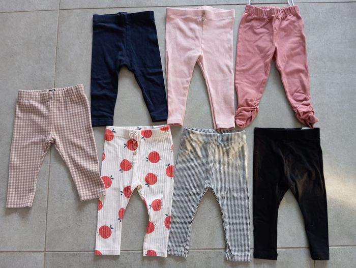 Lot 7 leggings fille 12 mois