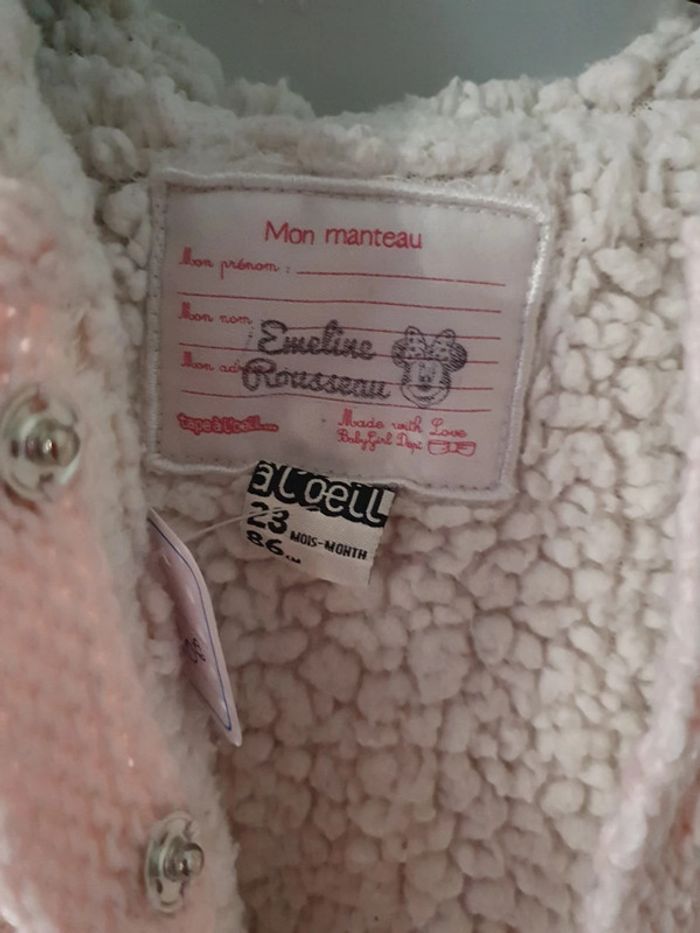 Veste lainage a capuche rose clair tape a l oeil 23 mois - photo numéro 4