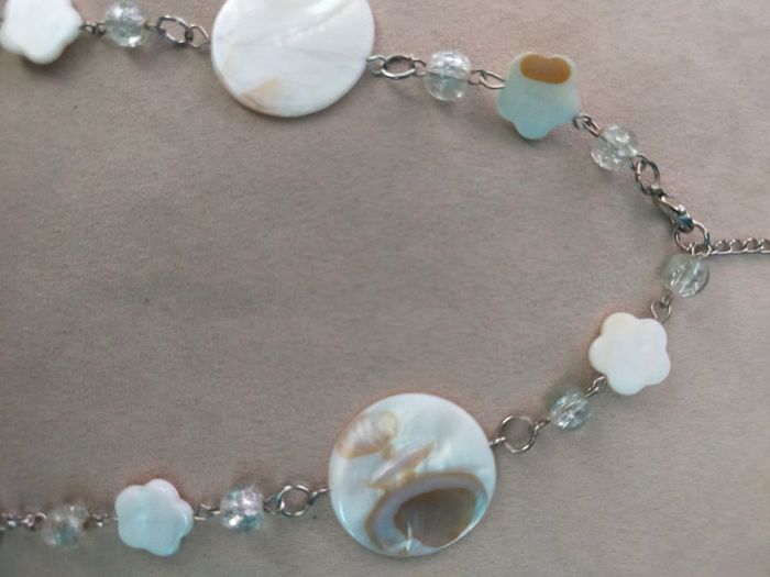 Collier en nacre blanche et perles – Collection Reflets de Lavande - photo numéro 8