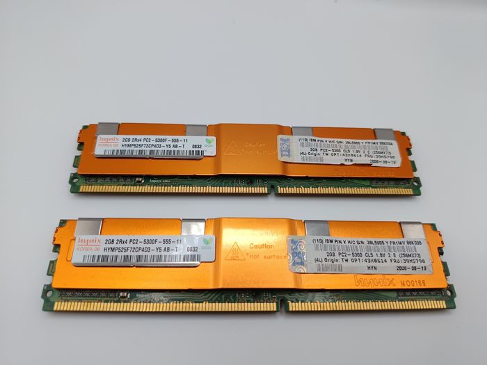 LOTS 2 CARTES DDR2 2GB 2Rx4 PC2-5300F-555-11 - photo numéro 2