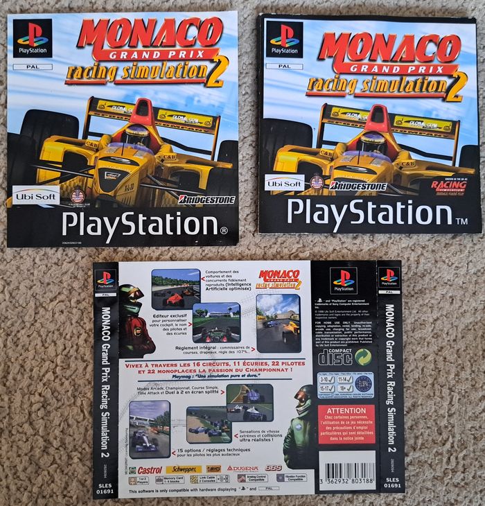 🎮 Notice et jaquettes Monaco GP Racing Simulation 2 Sony PlayStation 1 PS1