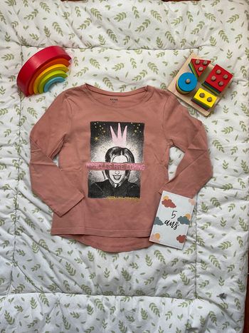 teeshirt manches longues rose 5 ans kiabi