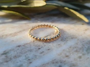Bague fine boule plaqué or taille 54