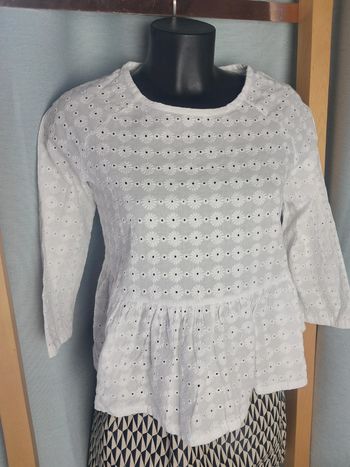 By cat blouse  peplum d'été blanche T.36/38