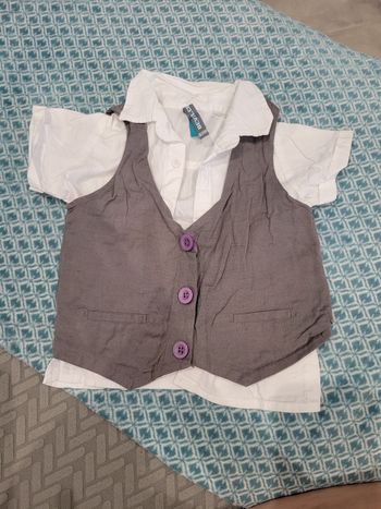Ensemble chemise manches courtes + veston  18-24mois
