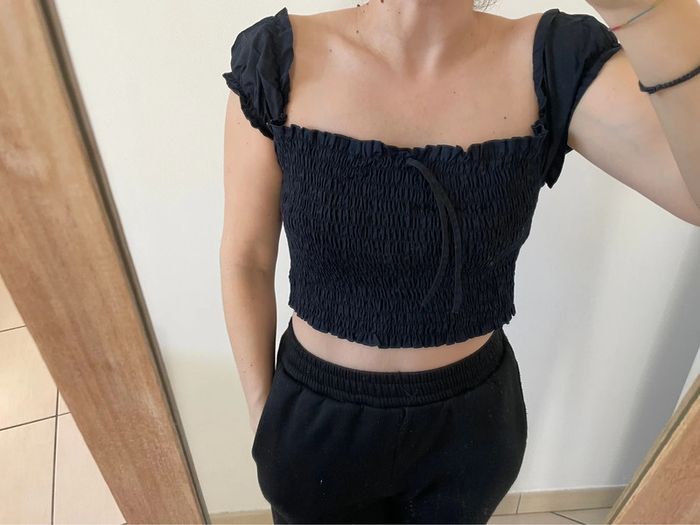 Crop top noir femme - photo numéro 2