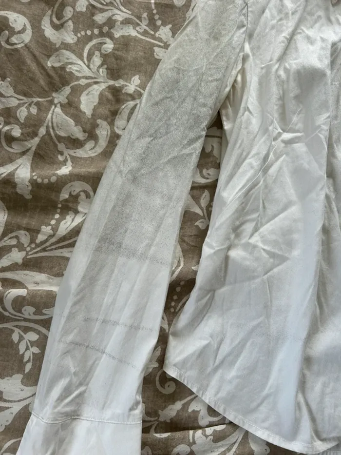 Chemise cop copine blanche moucheté gris taille 40 - photo numéro 5