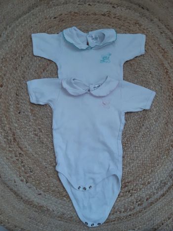 Lot de 2 bodies manches courtes 12 mois