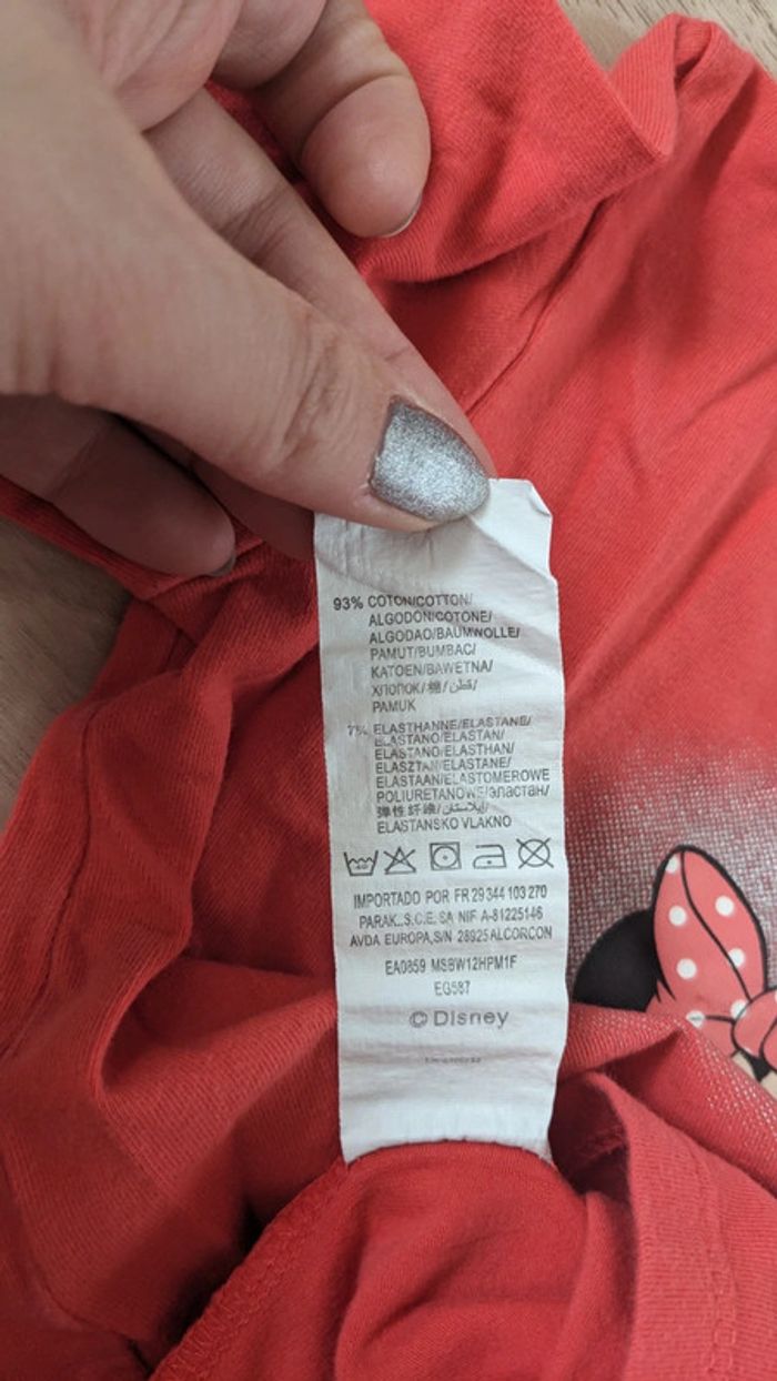 Tee-shirt manches longues Minnie Disney 12 Mois - photo numéro 5